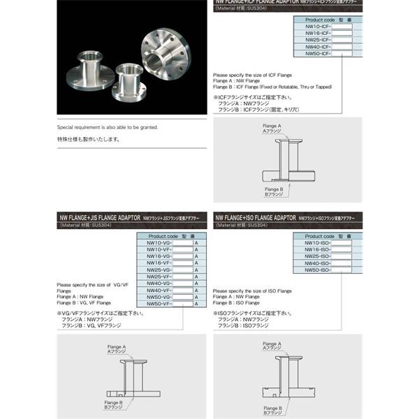 日本ADVANTEC愛德萬泰克法蘭變徑轉(zhuǎn)接NW50-ISO-